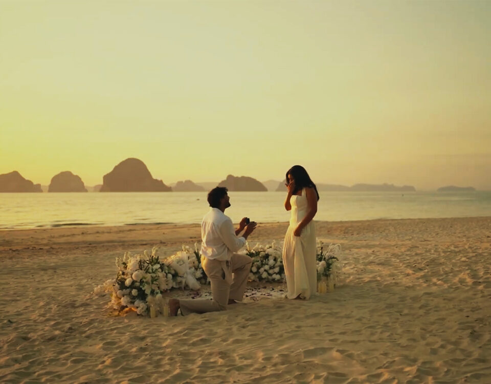 cinematic film, Krabi Videographer, Krabi video team, Krabi filmmaker, Krabi wedding film, wedding film photography in Krabi, Surprise proposal videographer